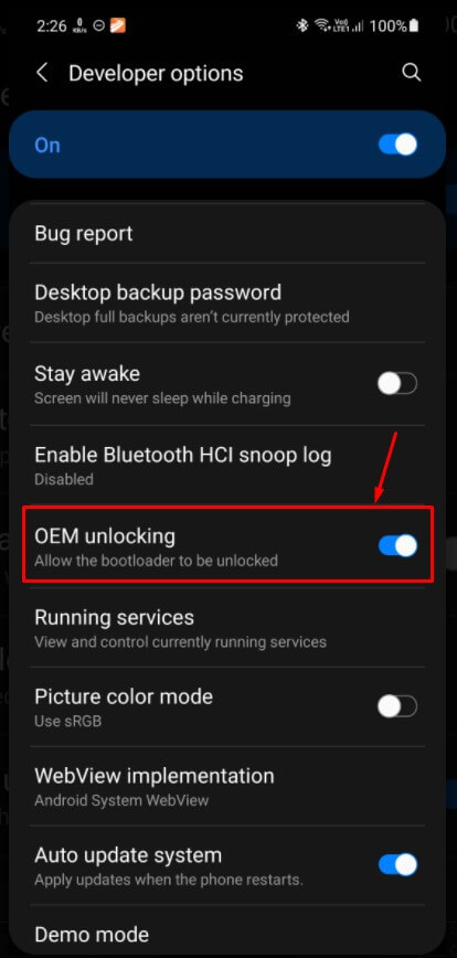 enable oem unlocking